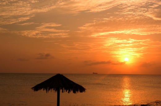 Palapa no Pôr do Sol